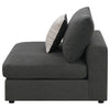 Serene Upholstered Armless Chair Charcoal — product view 5