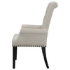 Alana Velvet Upholstered Dining Arm Chair Sand — product view 5
