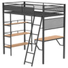Campus 3-shelf Metal Twin Workstation Loft Bed Matte Black — product view 5