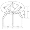 Paxton 5-piece Round Glass Top Dining Table Set Brown — product view 5