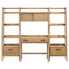 Fabian 4-piece Computer Desk and Bookshelf Set Distressed Light Brown — product view 5