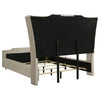 Lorient Queen LED Upholstered Wingback Bed Ivory and Camel — product view 5