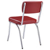 Retro 5-piece Oval Dining Table Set White and Red — product view 5