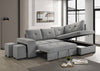 Roanne Fabric Upholstered Sleeper Sectional Sofa Grey — product view 5