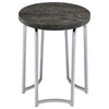 Barcelo Round Faux Marble Top Metal Side Table Grey — product view 5