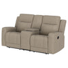 Brentwood Upholstered Motion Reclining Loveseat Taupe — product view 5