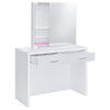 Bunbury Makeup Vanity Table Set Storage Mirror and Stool White — product view 5