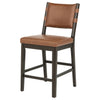 Tegan Faux Leather Upholstered Counter Height Chair Cognac (Set of 2) — product view 5