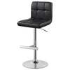 Lenny Tufted Adjustable Leatherette Bar Stool Black (Set of 2) — product view 6
