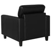 Scotland Faux Leather Upholstered Track Arm Chair Black — product view 6
