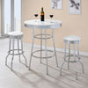 Retro Upholstered Metal Swivel Bar Stool White (Set of 2) — product view 6