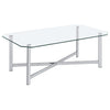 Cronin 3-piece Tempered Glass Top Coffee Table Set Chrome — product view 6