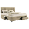 Wheatland 4-drawer Upholstered Eastern King Storage Bed Brown — product view 6