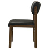 Kehoe Upholstered Dining Side Chair Black and Walnut (Set of 2) — product view 6