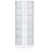 Cabra 4-door LED Curio Display Cabinet White High Gloss — product view 6