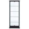 Delphinium 4-Shelf Clear Glass Curio Display Cabinet Black — product view 6