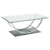 Danville 3-piece Glass Top Coffee and End Table Set Chrome — product view 6