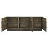 Dennis 3-door Marble Top Sideboard Buffet Tobacco Grey — product view 6