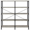 Analiese 63-inch 4-shelf Double Bookshelf Grey Driftwood — product view 6