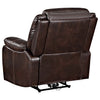 Sycamore Upholstered Power Recliner Chair Dark Brown — product view 6