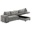 Roanne Fabric Upholstered Sleeper Sectional Sofa Grey — product view 6