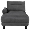 Caspian Upholstered Curved Arm Chaise Sectional Sofa Grey — product view 6