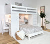 Dock48 Student Loft — White / Stairs / Twin over Twin Bunk