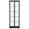 Aero 4-shelf Display Curio Cabinet with LED Lighting Black — product view 6