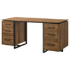 Berhalter 6-Drawer Double Pedestal File Computer Desk — product view 6