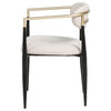 Bradbury Fabric Upholstered Dining Arm Chair Beige (Set of 2) — product view 6
