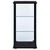 Cyclamen 3-shelf Clear Glass Curio Display Cabinet Black — product view 6