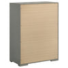 Ives 5-drawer Bedroom Chest of Drawers Grey High Gloss — product view 6