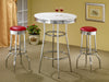 Retro Upholstered Metal Swivel Bar Stool Red (Set of 2) — product view 6