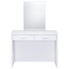 Bunbury Makeup Vanity Table Set Storage Mirror and Stool White — product view 6
