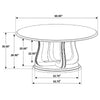 Trofello Round 60-inch Pedestal Dining Table White Washed — product view 6