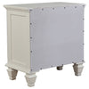 Sandy Beach 3-drawer Nightstand Cream White — product view 6