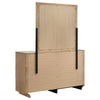 Leanne 6-drawer Sinter Stone Top Dresser and Mirror Light Oak — product view 6
