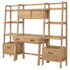 Fabian 4-piece Computer Desk and Bookshelf Set Distressed Light Brown — product view 6