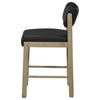 Kehoe Upholstered Counter Height Chair Black and Natural Oak (Set of 2) — product view 6