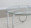 Beller Round Tempered Glass Top Cocktail Coffee Table Chrome — product view 6