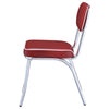Retro Upholstered Dining Side Chair Red (Set of 2) — product view 6