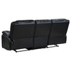 Camila 3-piece Upholstered Reclining Sofa Set Black — product view 6