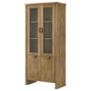 Adina 77-inch Tall Display Cabinet Distressed Light Brown — product view 6