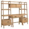 Fabian 2-piece 4-shelf Bookshelf with Drawer Distressed Light Brown — product view 7
