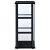 Cyclamen 3-shelf Clear Glass Curio Display Cabinet Black — product view 7