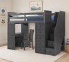 Dock48 Student Loft — Weathered Grey / Stairs / Twin Loft