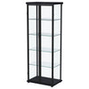 Aero 4-shelf Display Curio Cabinet with LED Lighting Black — product view 7