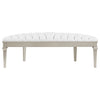 Evangeline Curved Fabric Upholstered Bench Silver Oak — product view 7