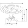 Florence Round 60-inch Pedestal Base Dining Table Black — product view 7
