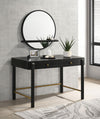 Arini Round Vanity Wall Mirror with Shelf Black — product view 7